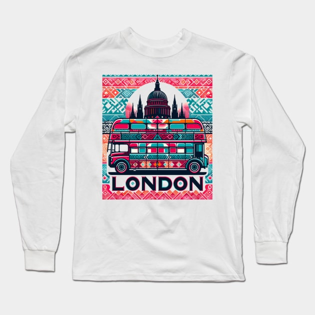 London Bus Long Sleeve T-Shirt by Vehicles-Art